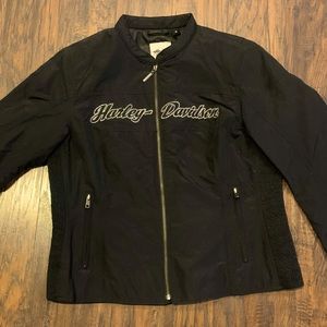 Harley Davidson Women's XL Jacket
Silver Embroidery Nylon Biker Black